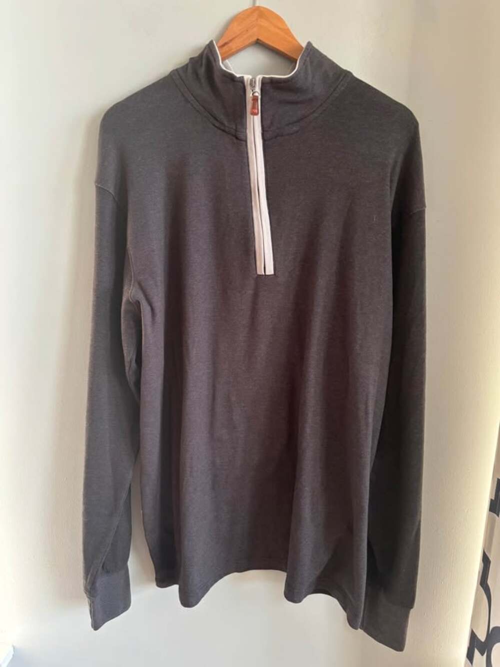 The Normal Brand Puremeso Weekend Quarter Zip Pullover Sweater Charcoal Large